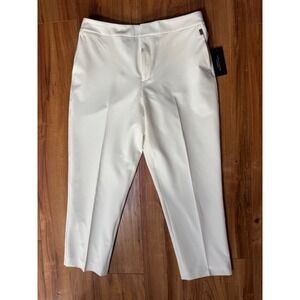 New Womens Sloane Pants Tommy Hilfiger Ankle Capri Crop Sz 12 White Ivy Career